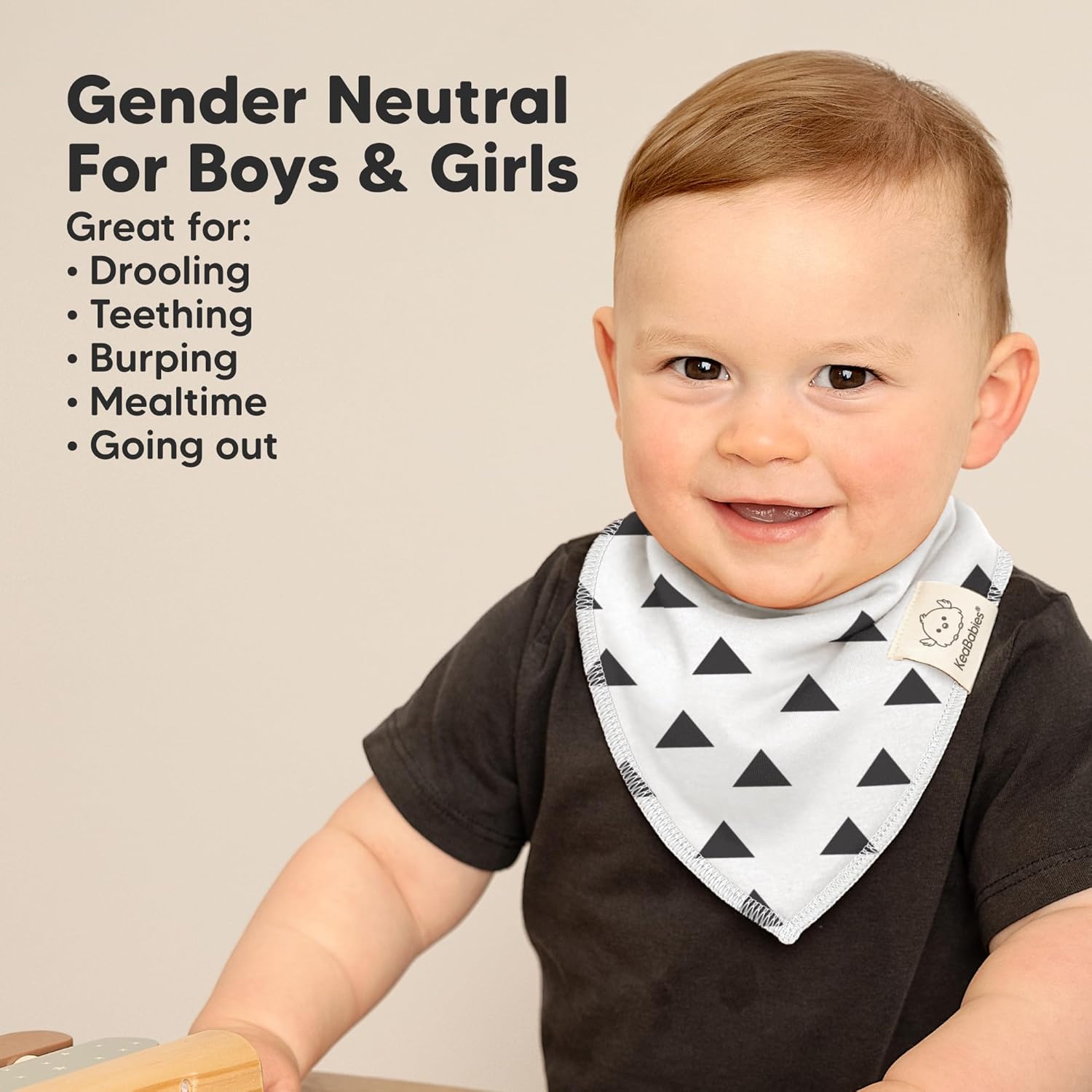 8-Pack Organic Baby Bandana Bibs for Boys, Girls - Super Absorbent Triangle Baby Bibs for Drooling