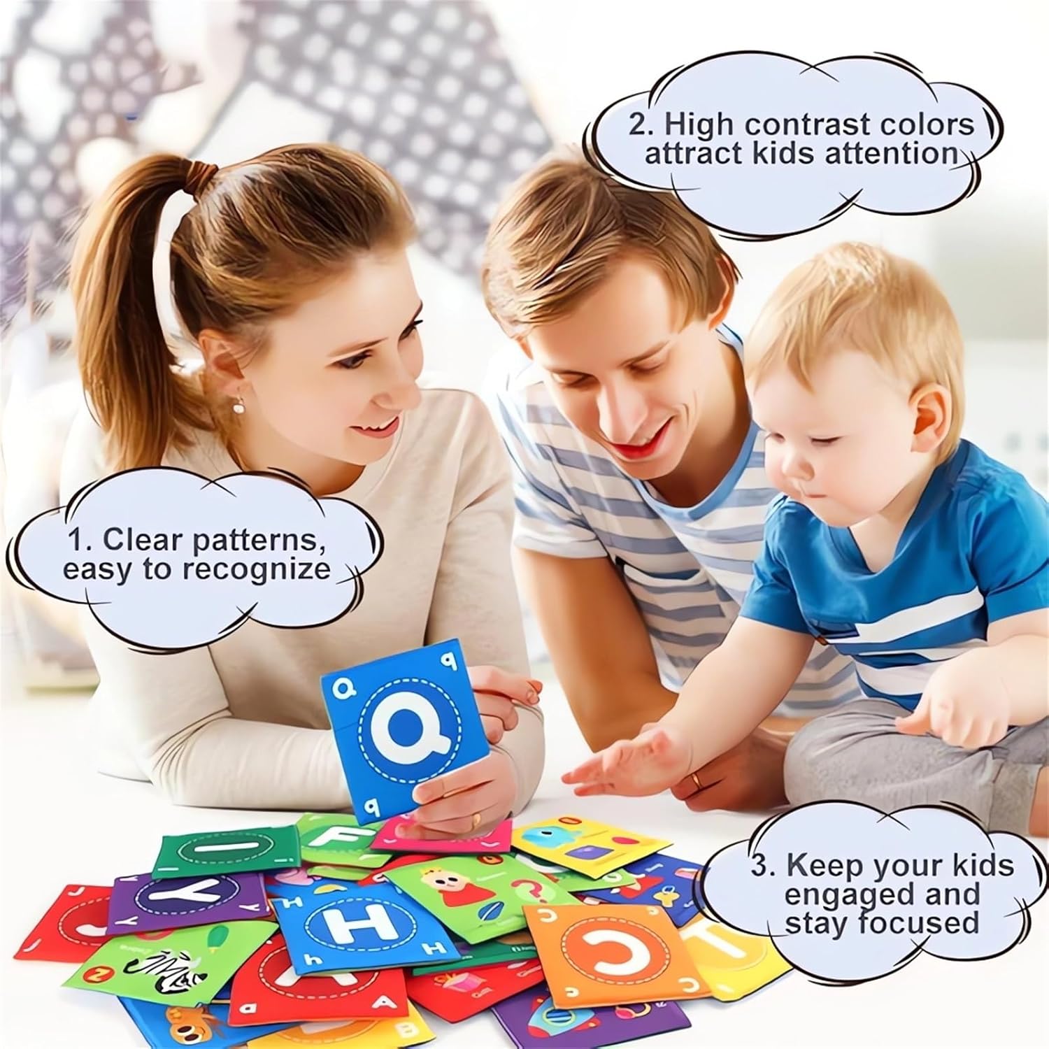 Early Childhood Enlightenment 26 Pieces Toddler Soft Alphabet ABC Letter Number Flash Cards Baby
