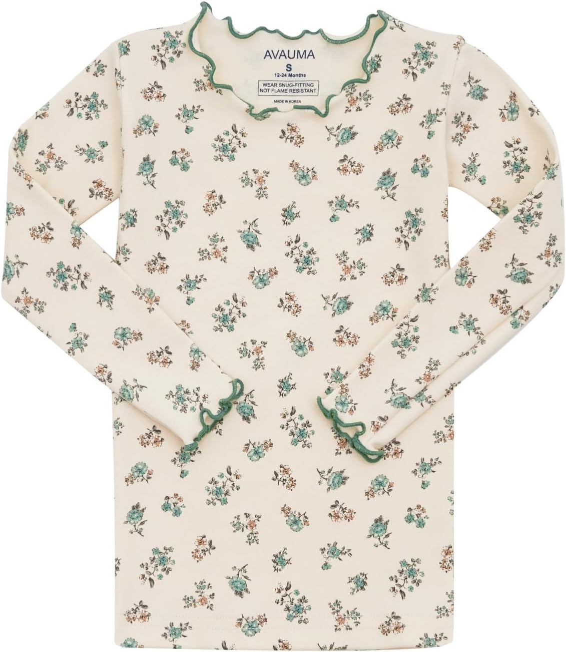 AVAUMA Baby Boy Girl Pajama Set 6M-7T Kids Cute Toddler Snug fit Flower Pattern Design Pjs Cotton