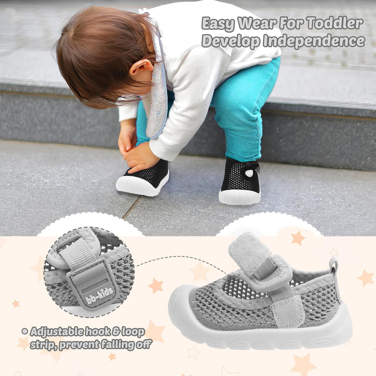Baby Walking Shoes Toddler Girl Boy Soft Sole Breathable Mesh Slip on Summer Wide Shoes Infant
