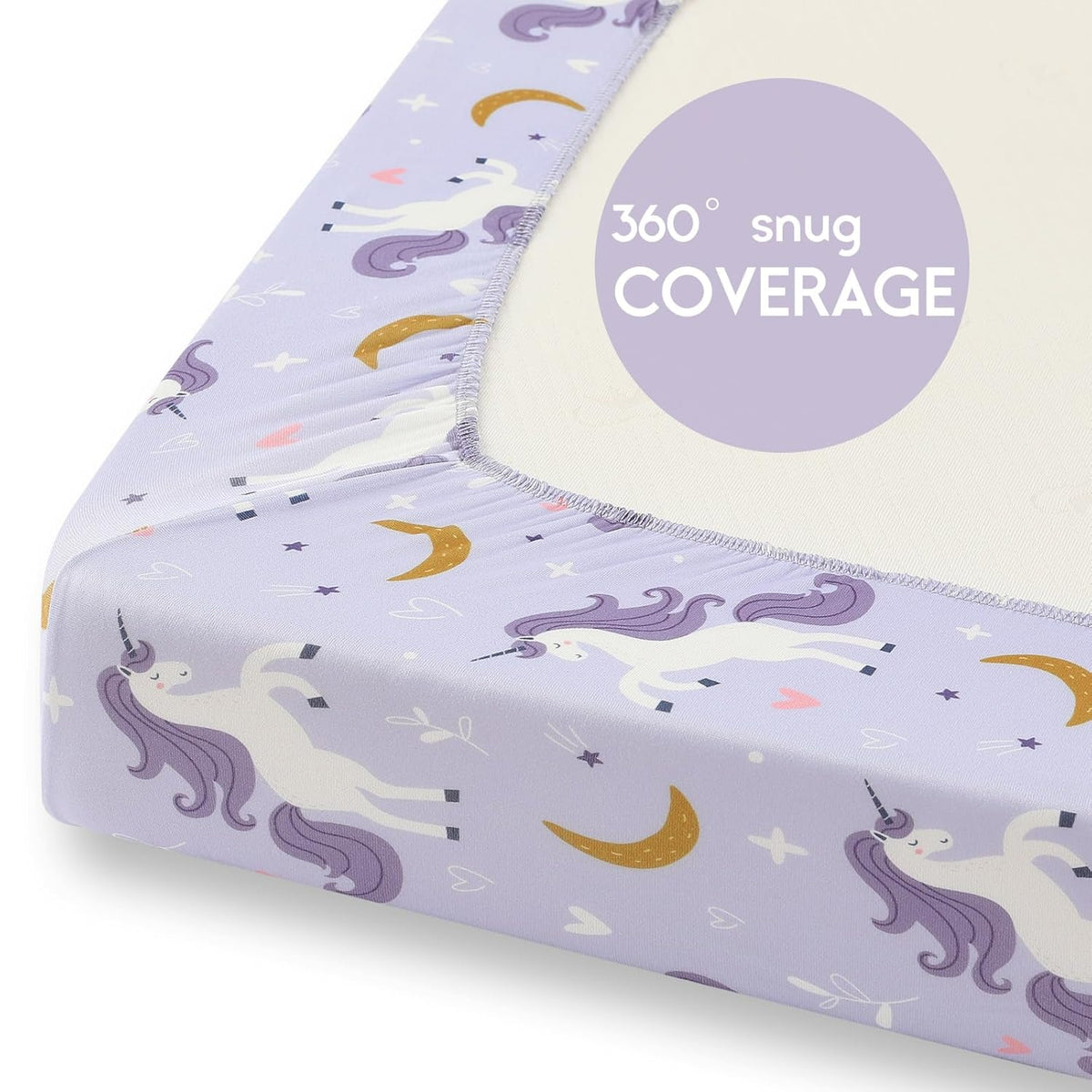 Yoofoss Pack and Play Sheets Fitted, Mini Crib Sheets 2-Pack for Pack N Play Mattress, Stretchy