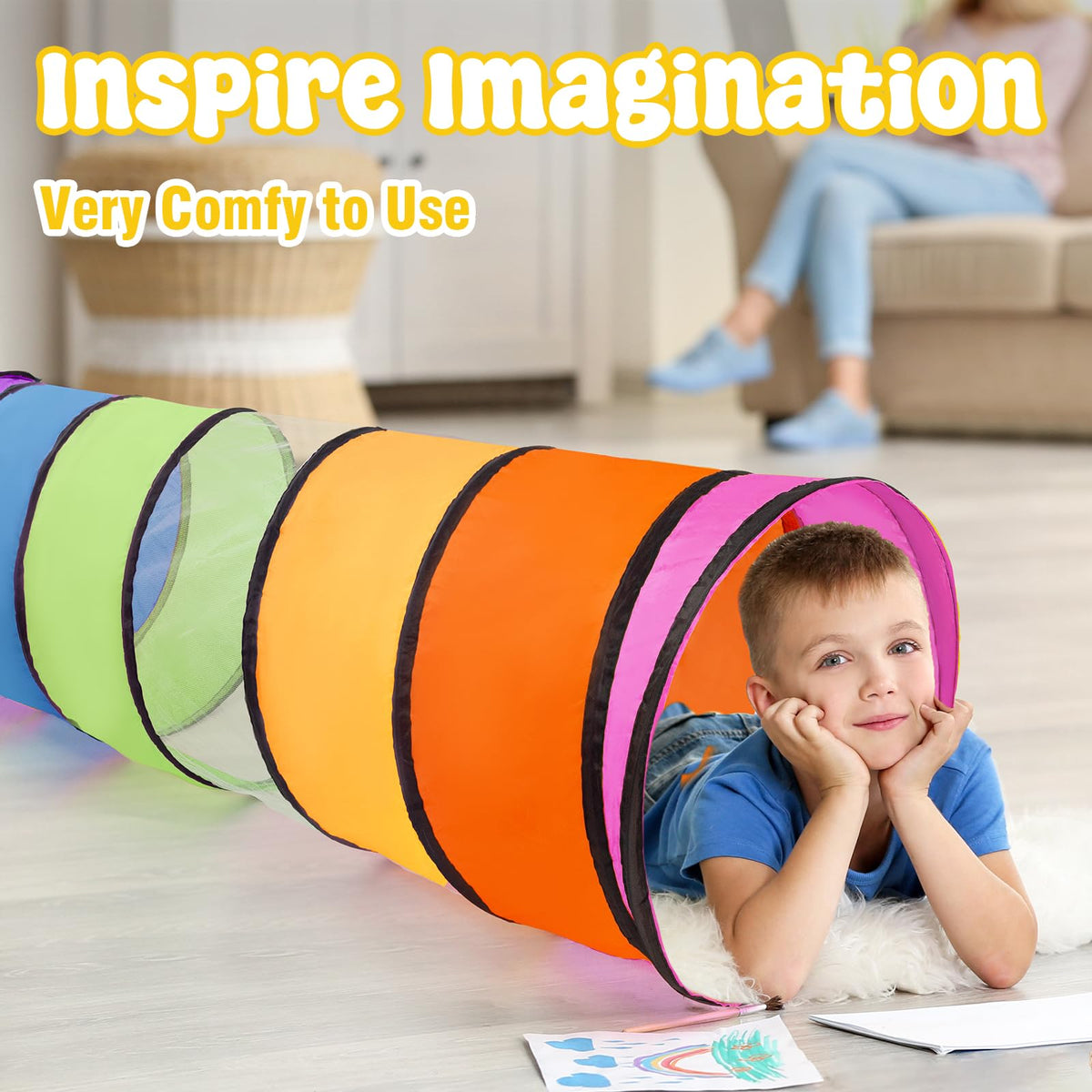 Kids Play Tunnel for Toddlers,Pop Up Crawl Through Tunnel Play Tent for Baby Infant Children or