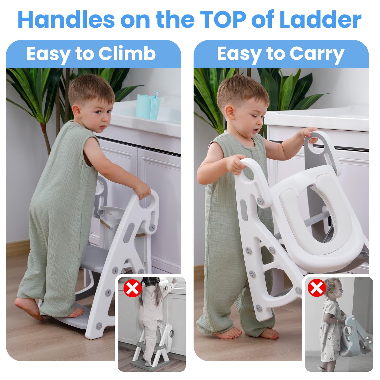 Primlect Potty Training Toilet, 2-in-1 Stable Potty Seat with Step Stool
