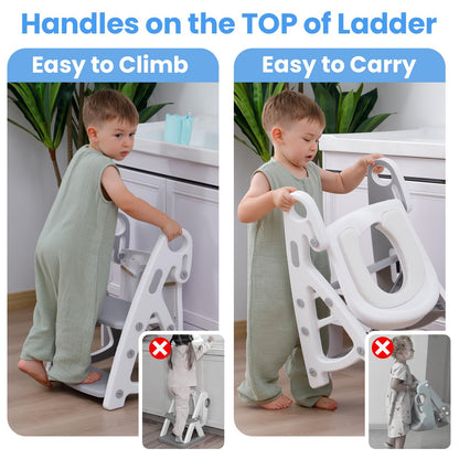 Primlect Potty Training Toilet, 2-in-1 Stable Potty Seat with Step Stool