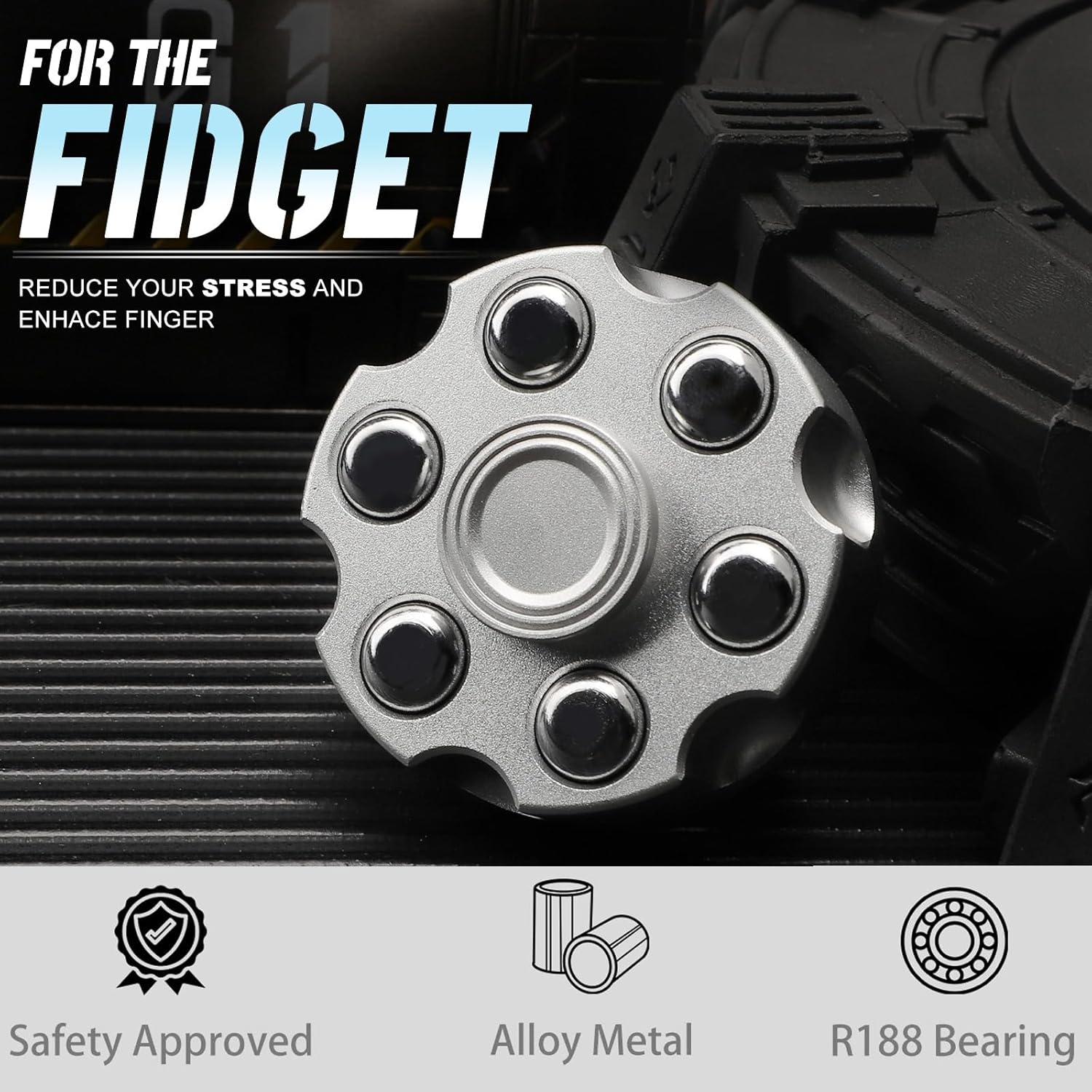Cool Alloy Fidget Spinner Toys Metal for Kids Adults, Fidget Cube Block Chain Small Sensory Gadget