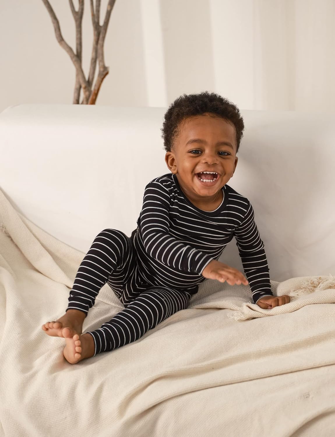 AVAUMA Stripe Pattern Baby Boys Girls Pajama Set Kids Toddler Snug fit Ribbed Sleepwear pjs for