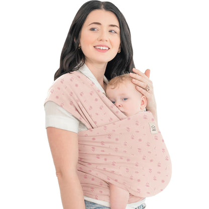 KeaBabies Baby Wrap Carrier, All in 1 Original Baby Carrier (Pink Daisies)