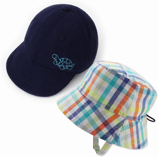 Keepersheep Baby Baseball Cap Infant Sun Hat, Cotton Knit with Soft Brim, Adjustable Soft Newborn