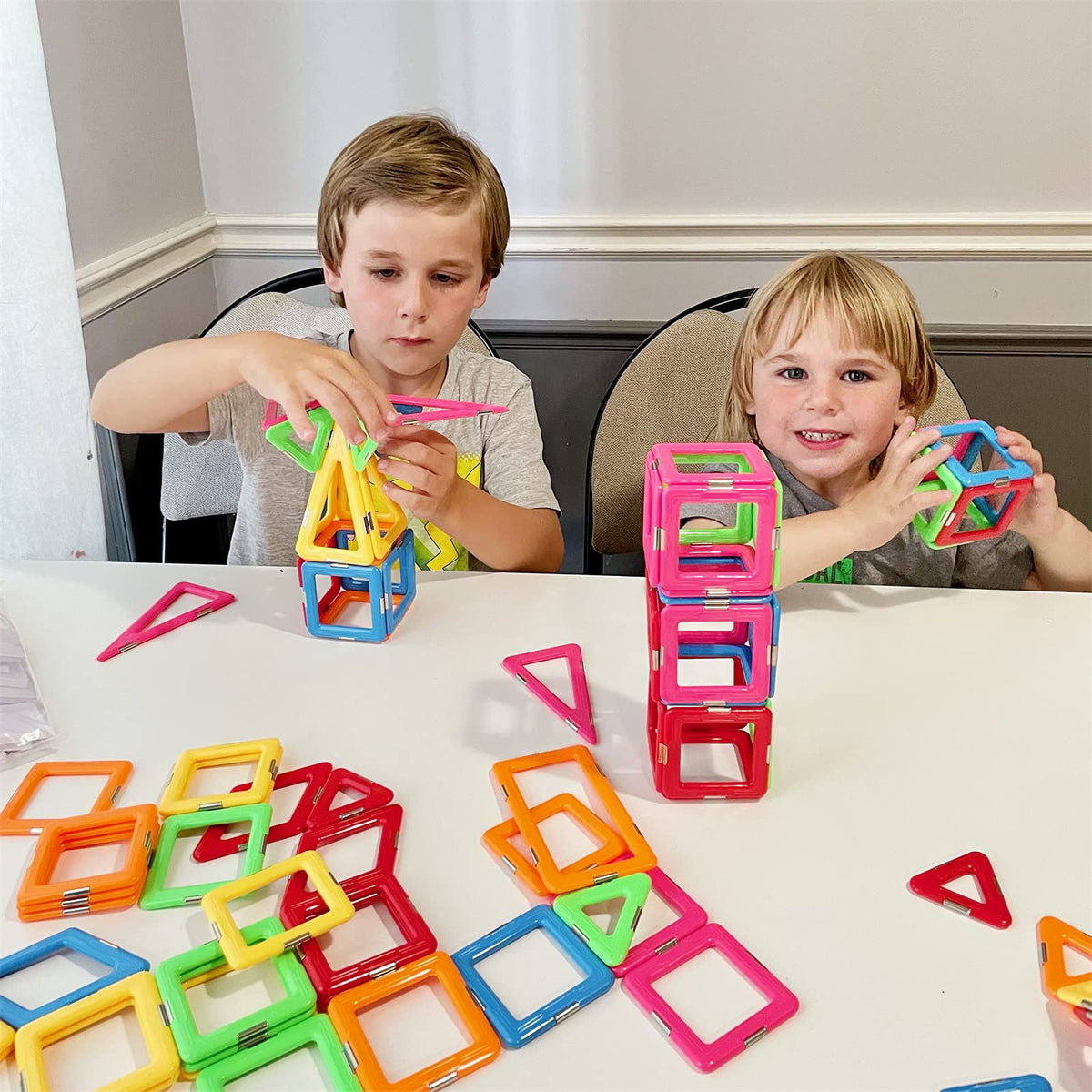 Coodoo Upgraded Magnetic Blocks Tough Tiles STEM Toys for 3+ Year Old Boys and Girls Learning by
