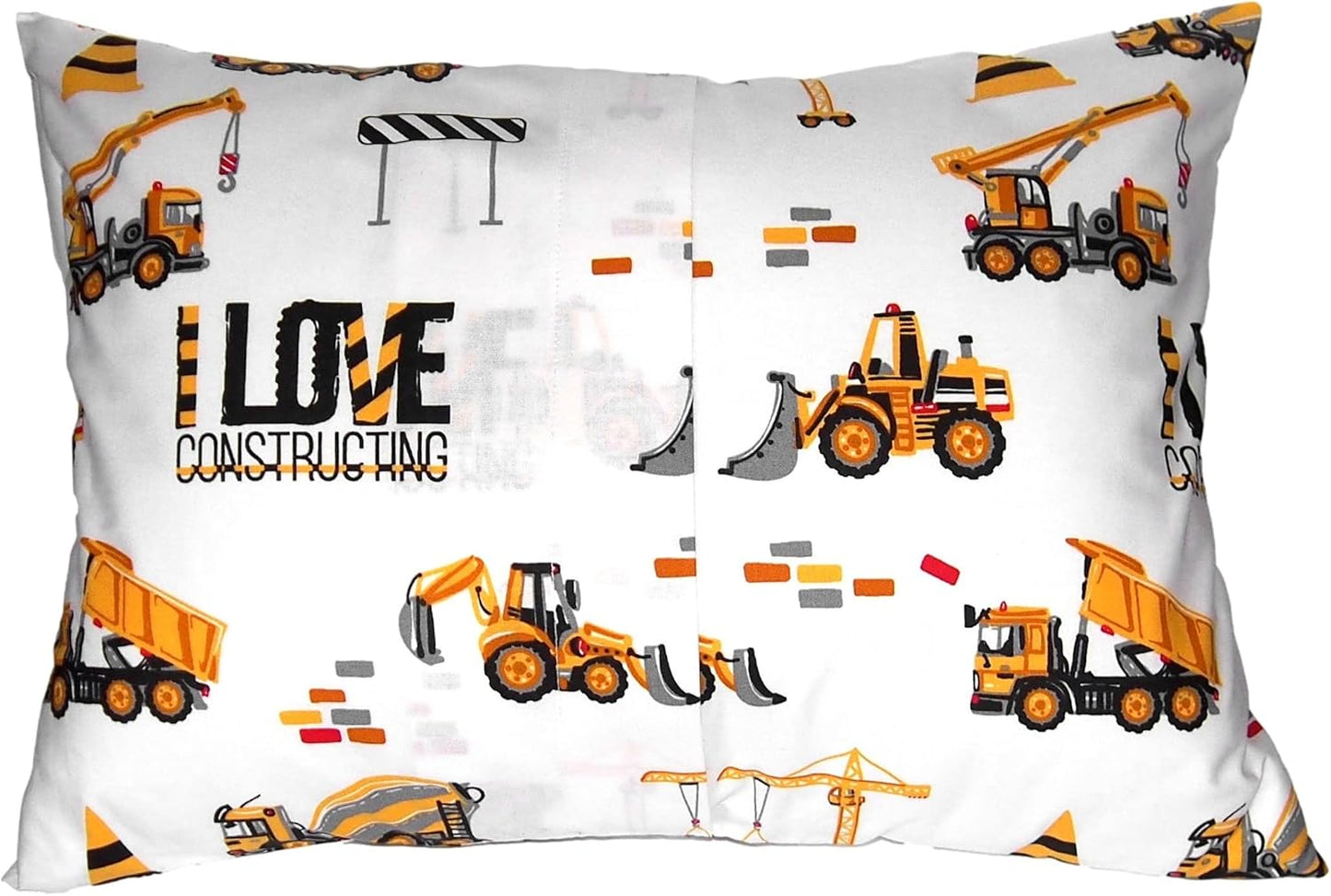 Toddler Pillowcase 13 x 18 Cotton - Toddler Pillow Cases for Travel, Truck Tractor Pillows for Boys