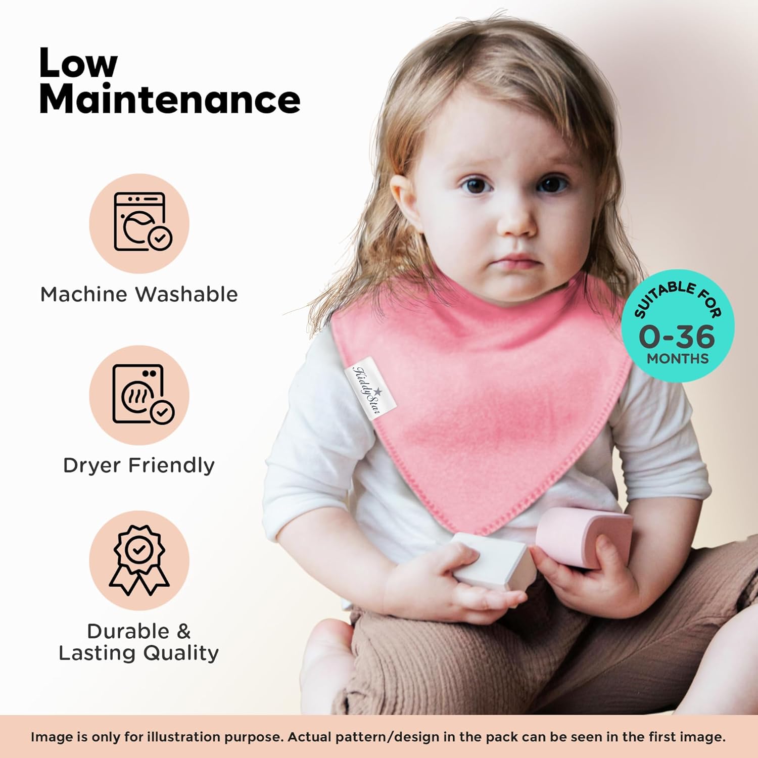 Organic Cotton Baby Bibs – Soft Teething & Drool Bib for Newborns & Toddlers – Hypoallergenic