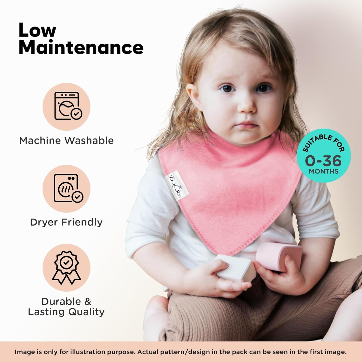 Organic Cotton Baby Bibs – Soft Teething & Drool Bib for Newborns & Toddlers – Hypoallergenic