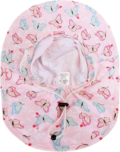 CHUNG Baby Sun Protection Hat Summer Toddler Adjustable UPF 50+ Wide Brim Neck Flap Beach Caps Boys