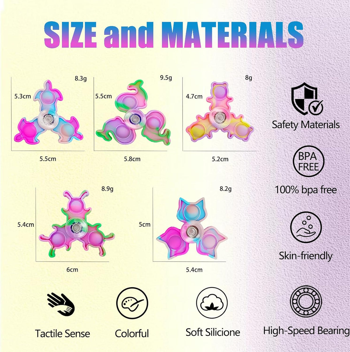 40 Pcs Pop Fidget Spinner Fidget Toys,Party Favors Supplies Birthday Gifts Goodie Bags Stuffers for