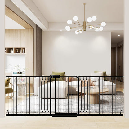 WAOWAO Baby Gate 85.83-95.24" Extra Wide Pressure Mounted Walk Through Swing Auto Close Safety