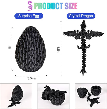 12inch Fly Dragon Egg, Year of The Dragon, 3D Printed Dragon, Executive Desk Toys, Articulated