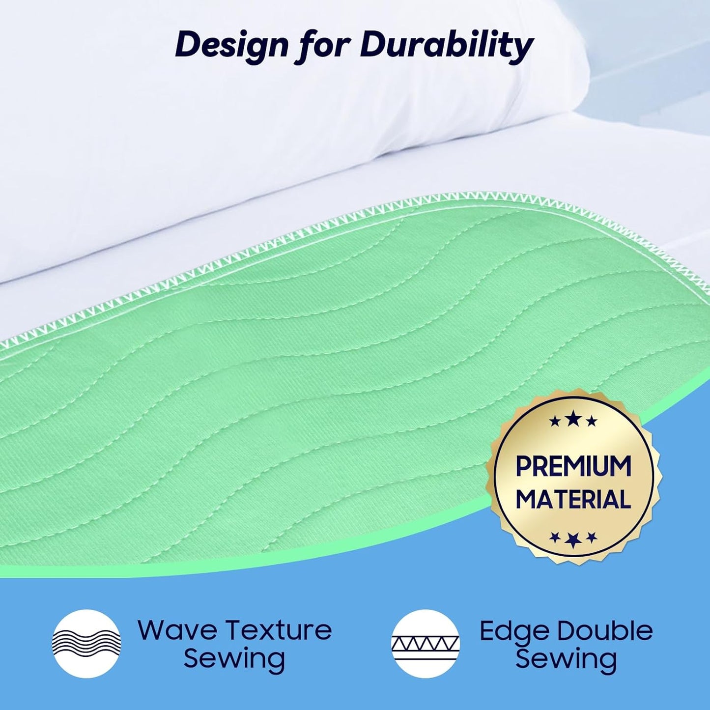 4 Pack 36” x 54” Extra Heavy Absorbency Washable Underpads, Waterproof Nursing Pads Incontinence