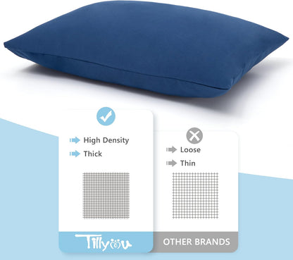 TILLYOU Toddler Pillowcase 2 Pack with Envelope Closure,13" x 18" Silky Soft Microfiber Travel Kids