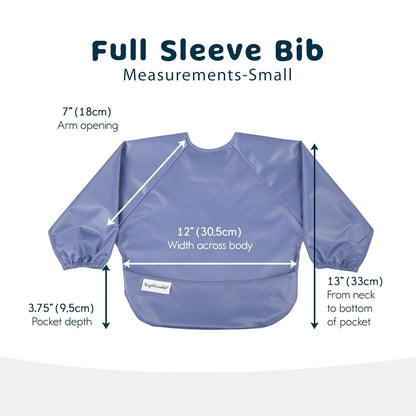 Tiny Twinkle Mess Proof Baby Bibs, 2pk Waterproof Smock Baby Bibs for Eating, Machine Washable Long