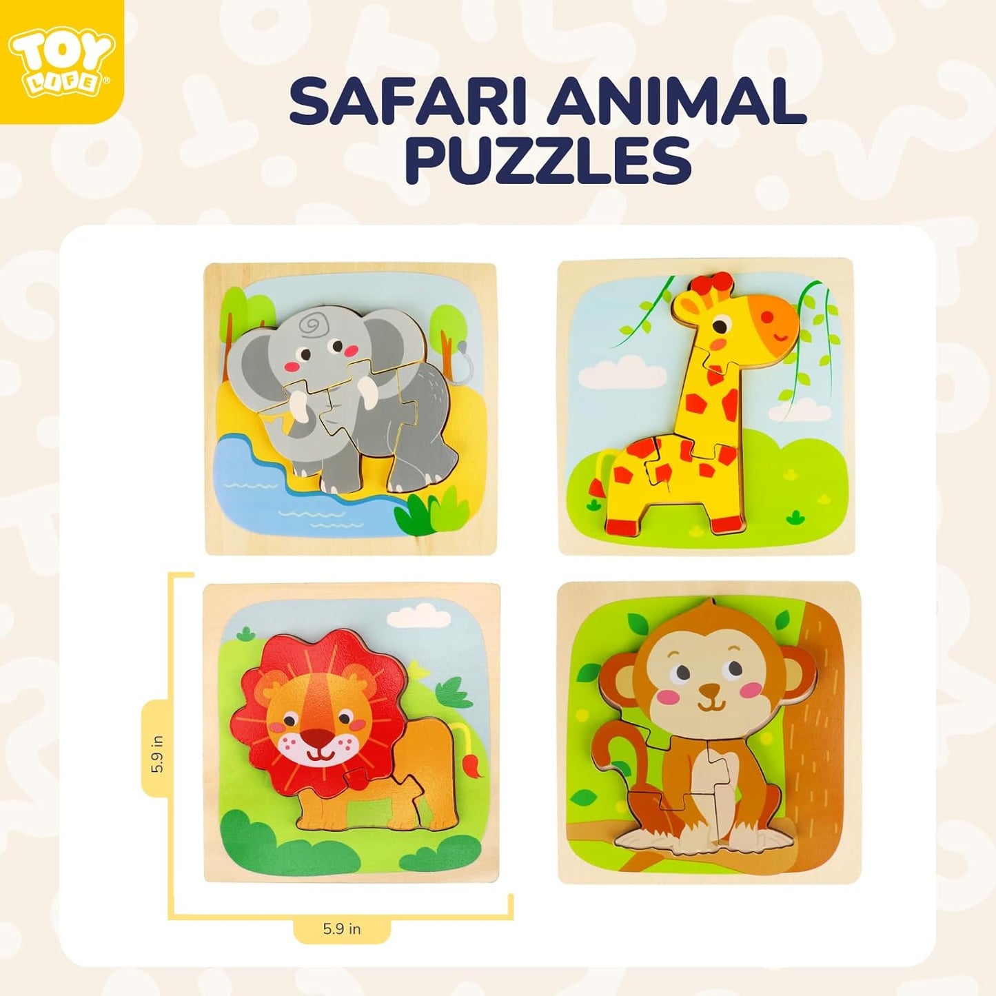TOY Life Wooden Puzzles for Toddlers 2-4, Toddler Montessori Toys for 1 2 3 Year Old Boys Girls