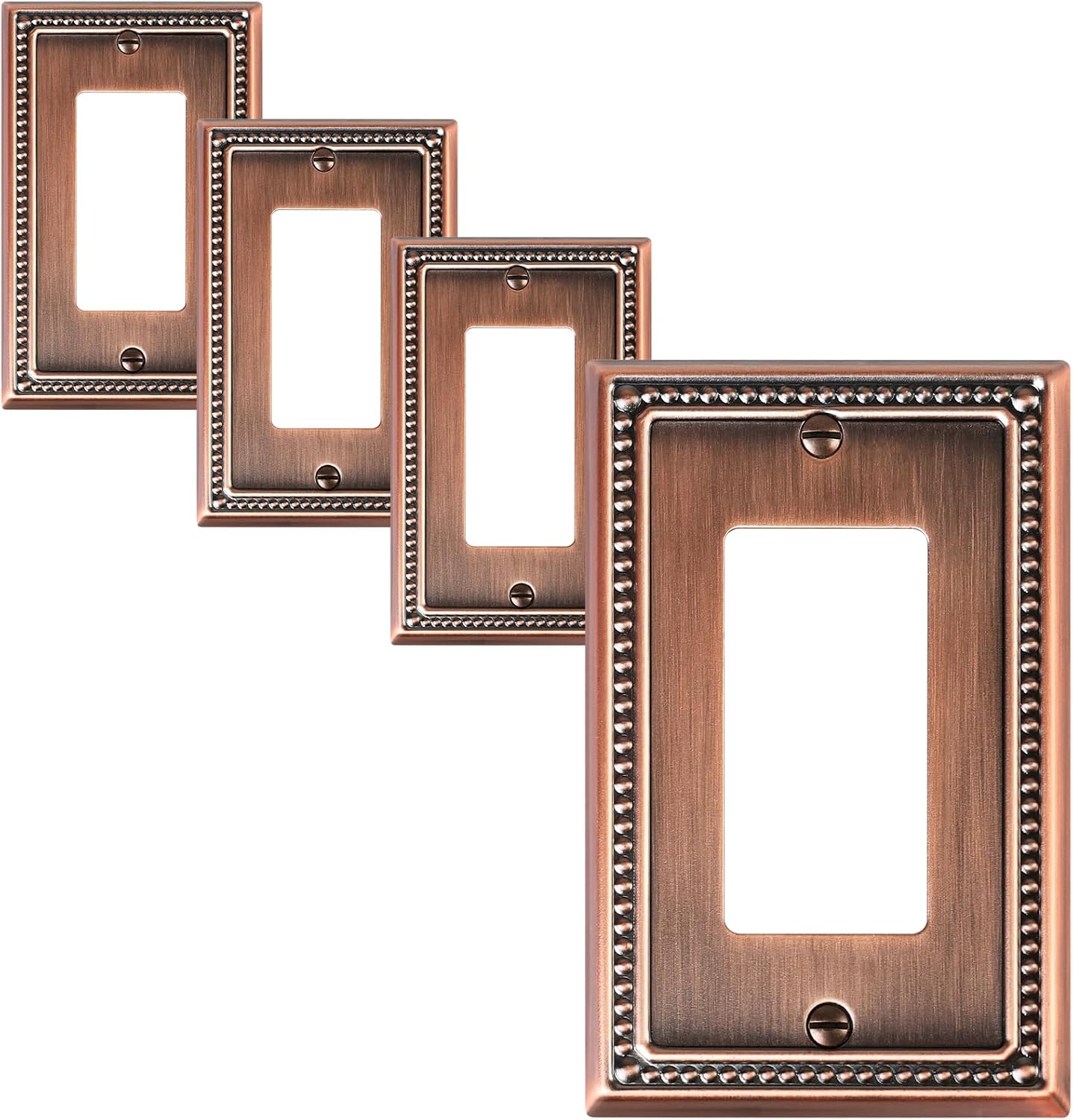 4-Pack Decorator Outlet Cover Plate, Decorative Switch Plates and Outlet Covers, Antique Copper
