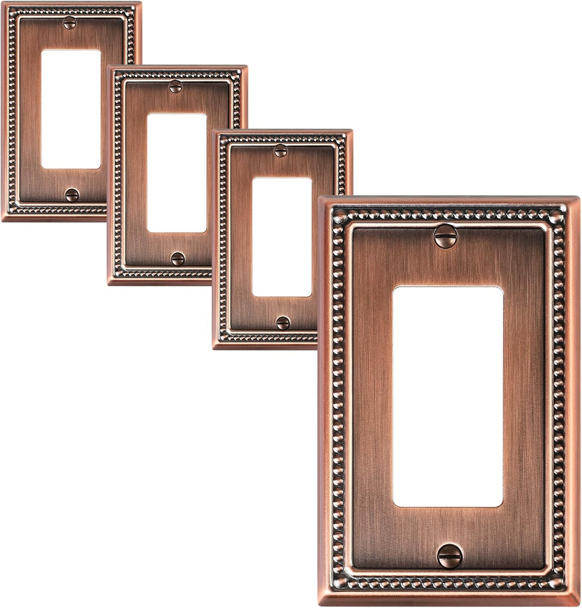 4-Pack Decorator Outlet Cover Plate, Decorative Switch Plates and Outlet Covers, Antique Copper
