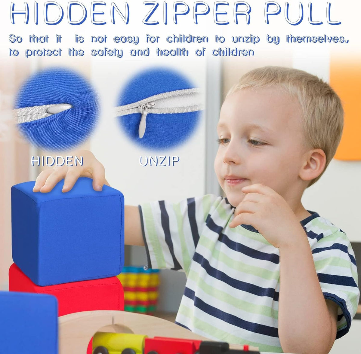 Foam Blocks for Toddlers 1-3, 12 PCS 5.5 inch Foam Soft Cubes for Kids, Colourful Building Blocks