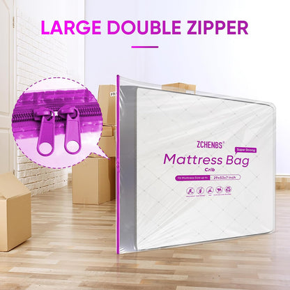 ZCHENBS® – Mattress Bags for Moving and Storage,Mattress Bag with Zippers,5 Mil Ultra-Thick Bed