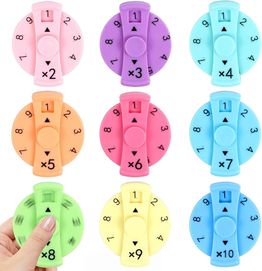 9 Pcs Math Fidget Spinners, Math Fidget Toy for Kids, Learn Multiplication and Division with The
