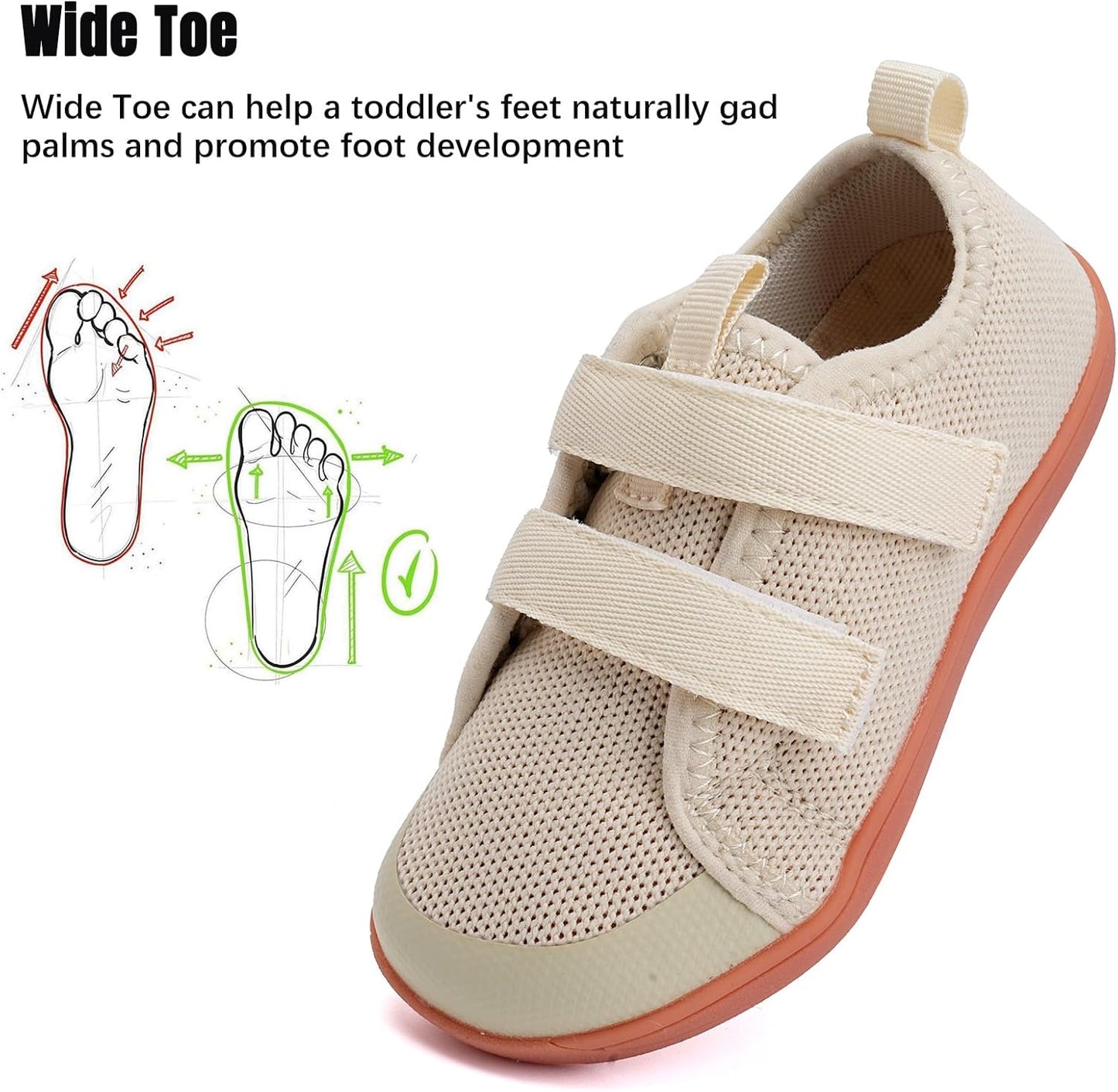 WateLves Toddler Little Kids Wide Barefoot Shoes The First Walking Shoes Girls Boys Breathable Zero