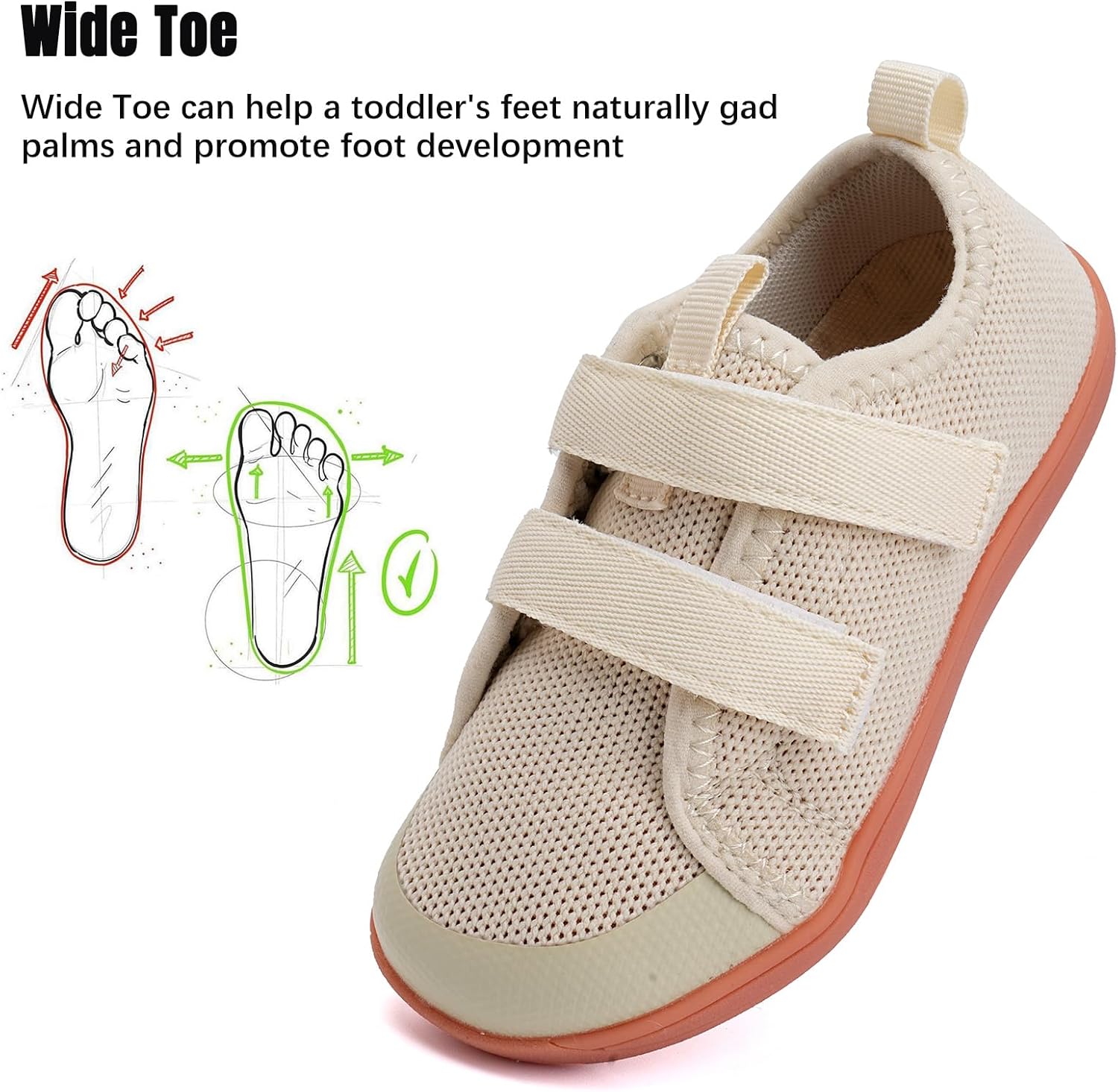 WateLves Toddler Little Kids Wide Barefoot Shoes The First Walking Shoes Girls Boys Breathable Zero