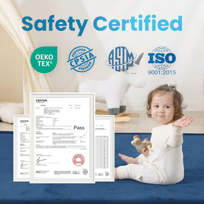 Ultra Soft Baby Play Mat,79"×79" Extra Large Activity Tummy Time Mat for Toddlers,Infants,Kids,1.3"