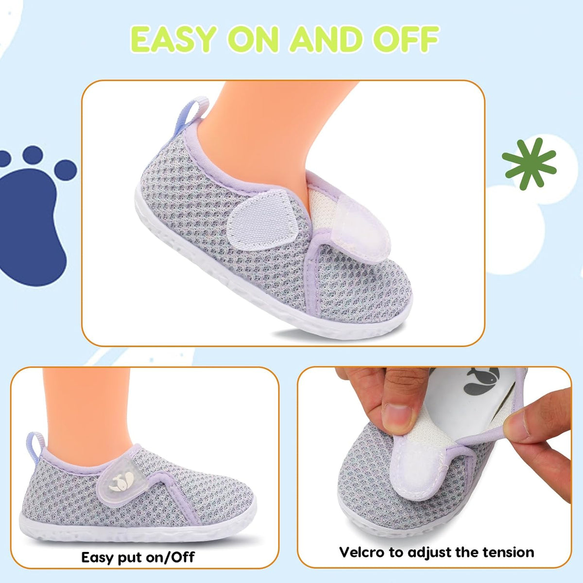 FEETCITY Baby Boys Girls First Walking Shoes Infant Sneakers Crib Shoes Breathable Lightweight Slip