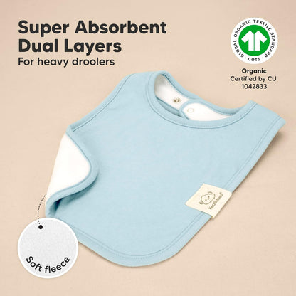 KeaBabies 8-Pack Organic Baby Bibs for Boys, Girls - Super Absorbent Cotton Drool Bibs for Baby