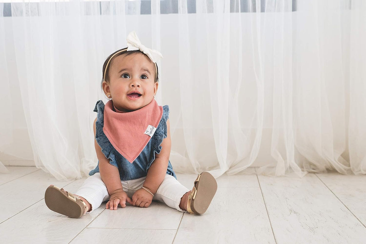 Copper Pearl 4 Pack Soft Cotton Baby Bibs for Drooling and Teething, Absorbent Drool Bibs for Baby