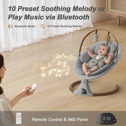 Monamii Baby Swings for Infants, Bluetooth Infant Swing with Music Speaker