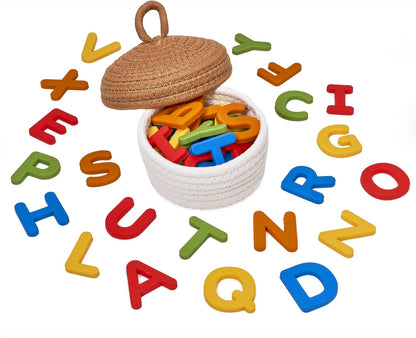 JoyCat Silicone Alphabet Magnetic Letters, 26 Uppercase ABC Fridge Magnets for Toddlers 1-3 & Kids