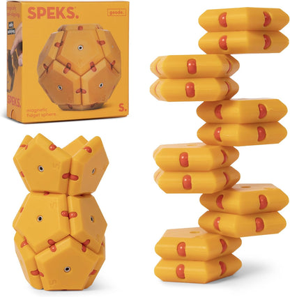 Speks Geode Matte Pentagons Magnetic Fidget Toy for Adults | Quiet Sensory Toy for Stress Relief &