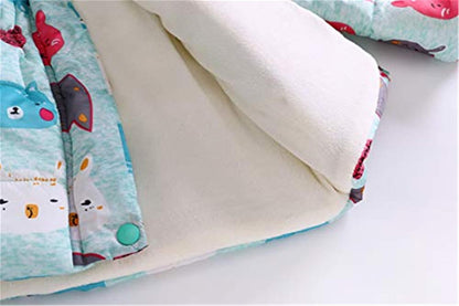 Miss Bei Girl's Winter Coat Jacket Hooded Kids Toddler Flower Print Parka Outwear Warm Cotton