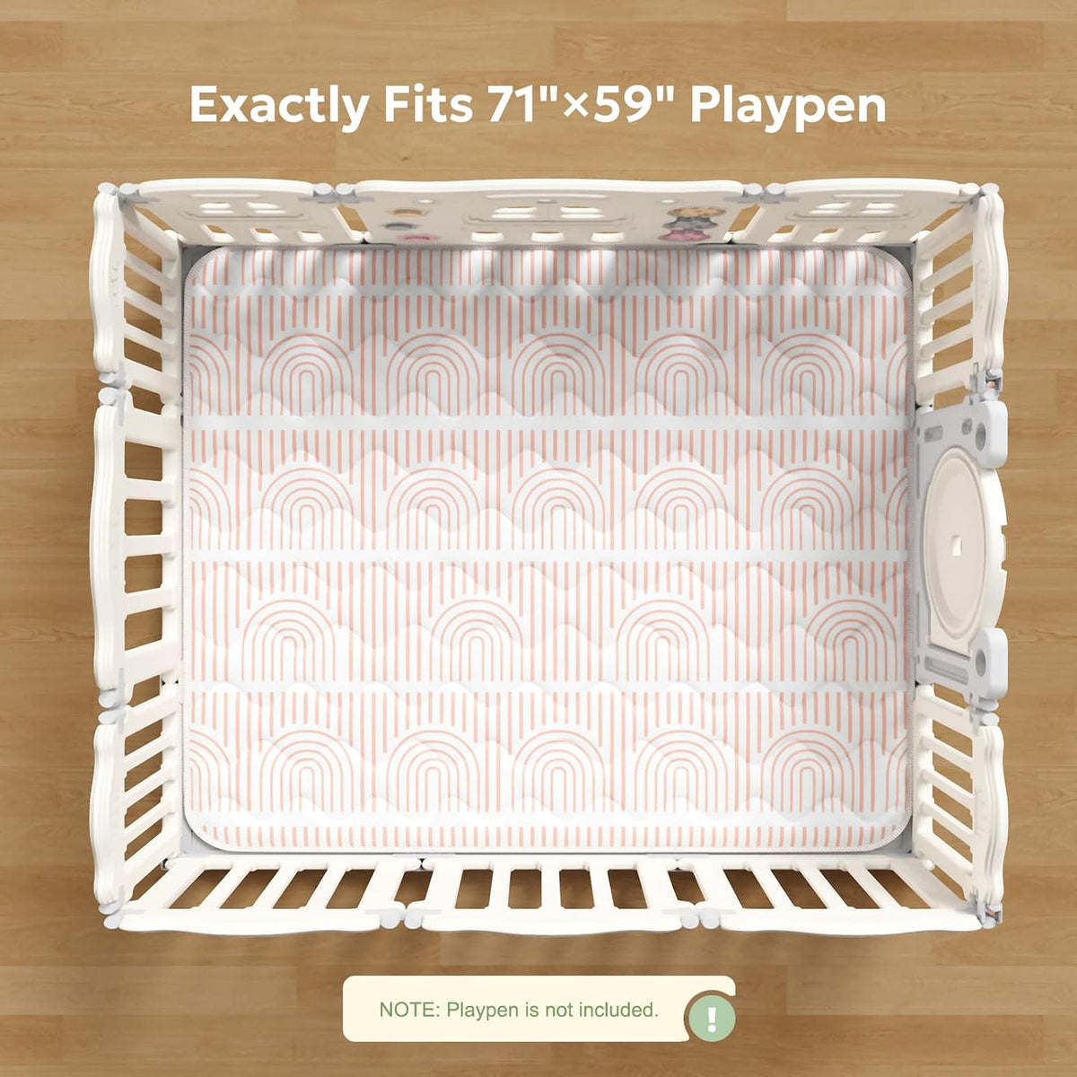 Soft Thicker Baby Mat for Floor 71"x59", Extra Large Baby Play Mat, Non-Slip Playpen Mat, Easy to