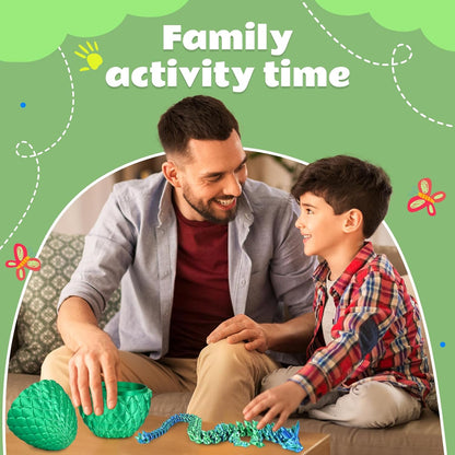 Dragon Eggs with Dragon Inside, 3D Printed Surprise Funny Gifts for Kids, Articulated Dragon Fidget
