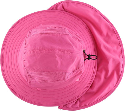 Home Prefer UPF 50+ Boys Sun Hat with Neck Flap Wide Brim Summer Beach Bucket Hat for Boys Girls