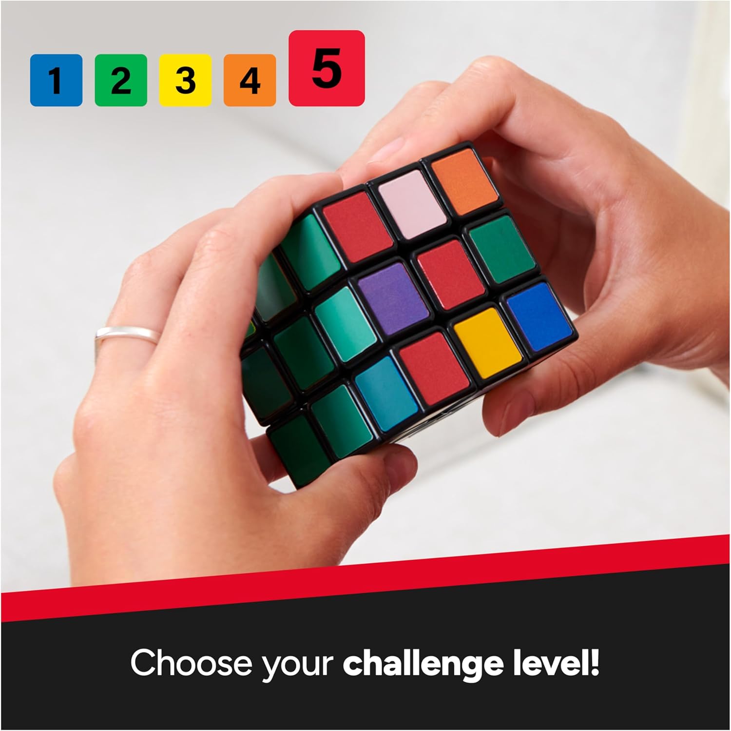 Rubik’s Impossible, The Original 3x3 Cube Advanced Difficulty Classic Color-Matching