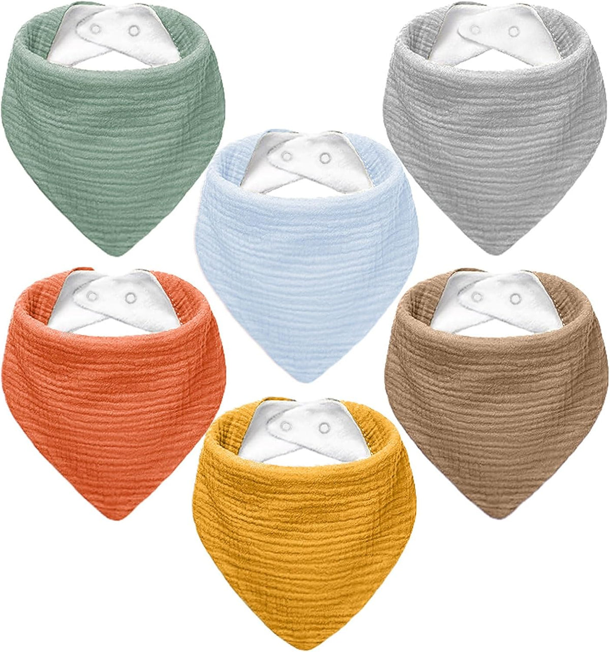 Muslin Baby Bibs,Soft Triangular Baby Bandana Drool Bibs for Baby Boy Girl,Solid Colors Bib for