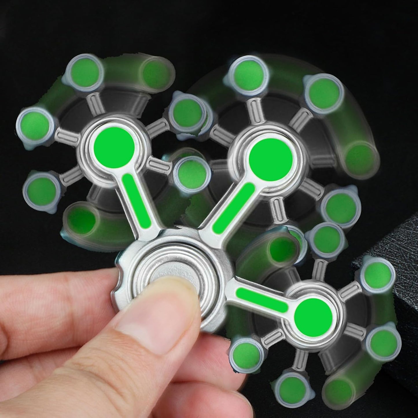 Cool Gear Fidget Spinner Metal Toy Gift for Kids Adults, Luminous Hand Finger Spinner Block