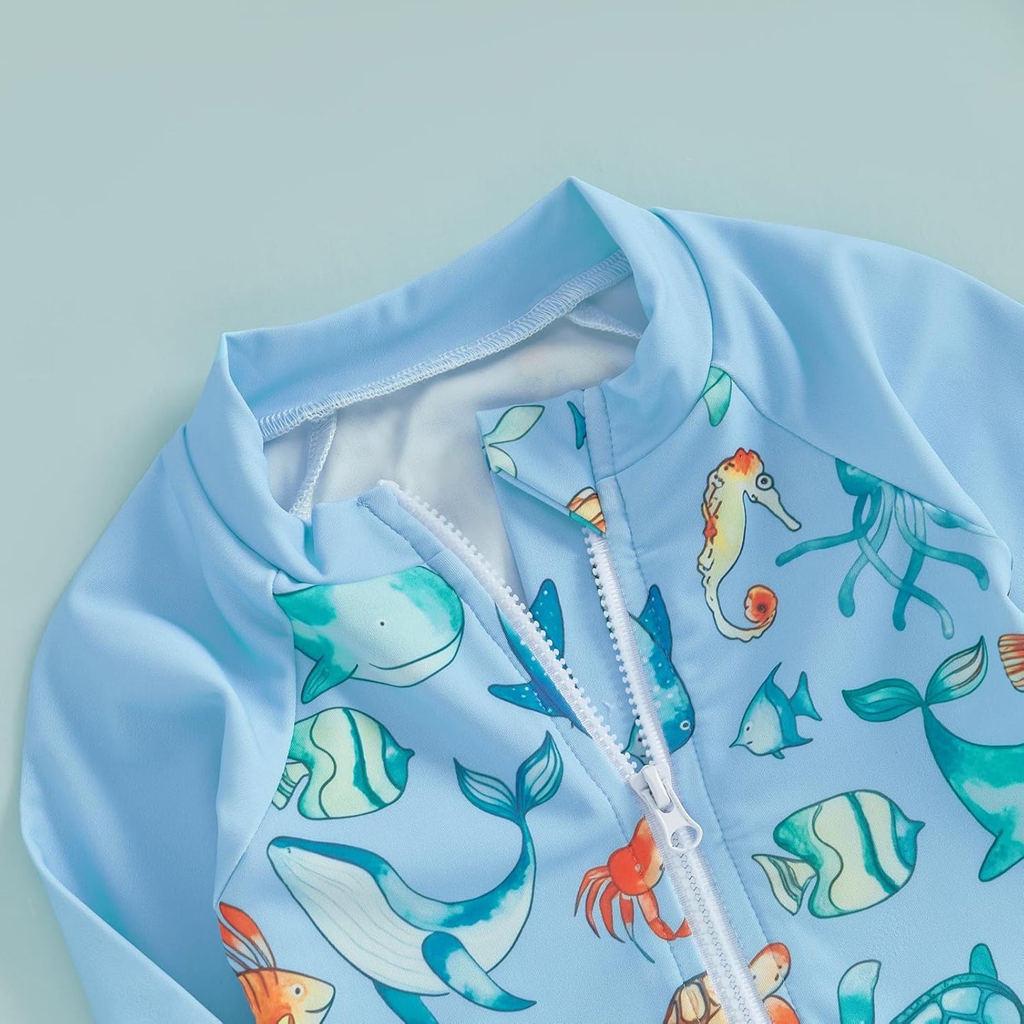 Hnyenmcko Baby/Toddler Boy Rash Guard Swimsuit Long Sleeve One Piece Zipper Swimwear Sunsuit Infant