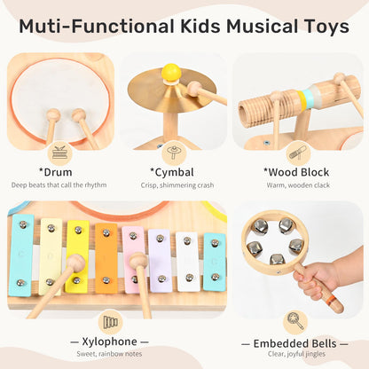 WINGYZ Kids Drum Set, 9-in-1 Montessori Toys