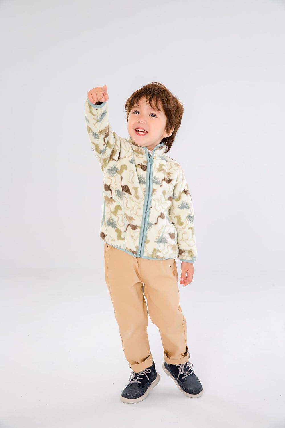 Kids Printed Polar Fleece Jacket Toddler Baby Boys Girls Autumn Winter Warm Sherpa Lining Outerwear