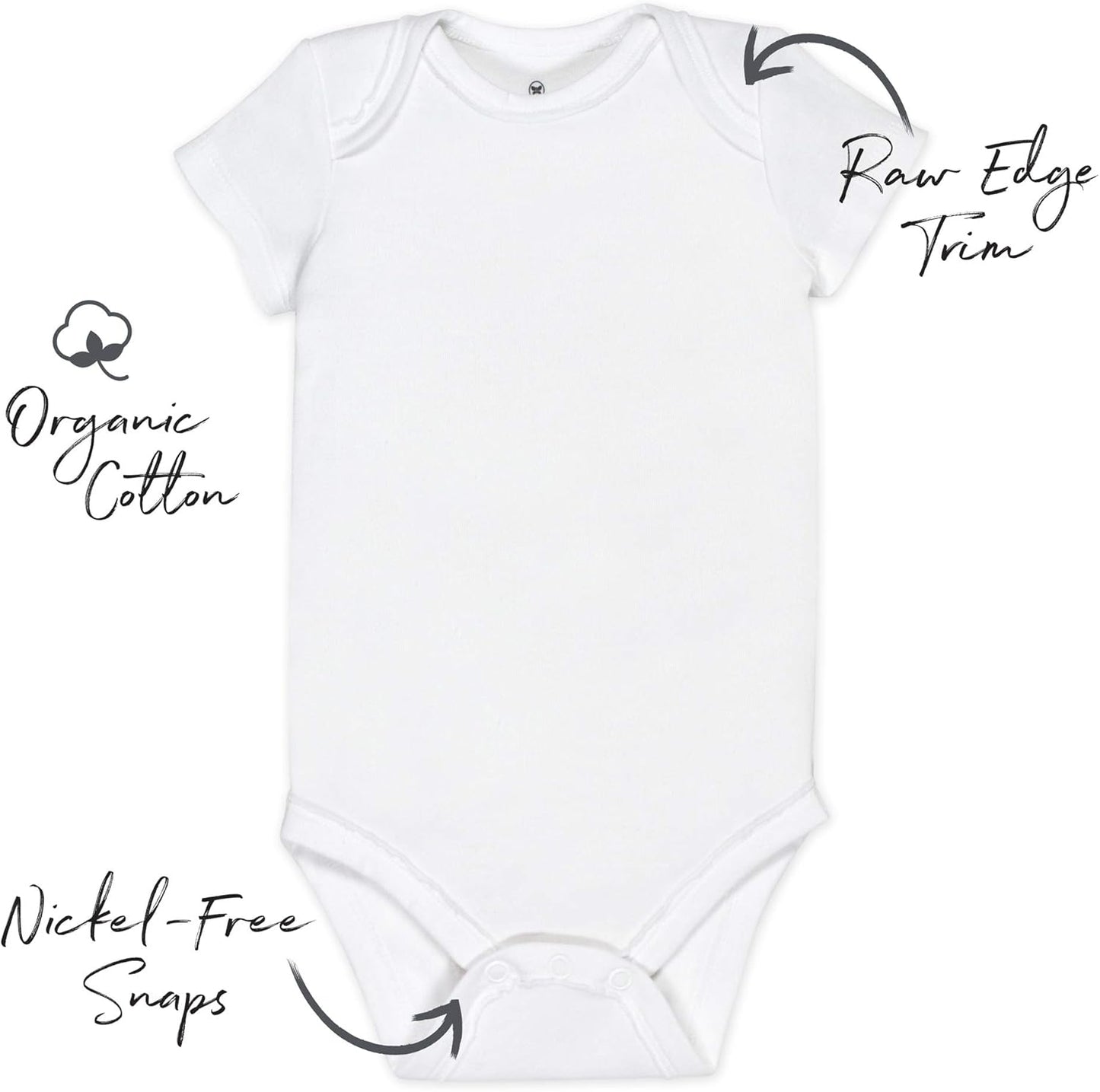 HonestBaby unisex-baby 10-pack Short Sleeve Bodysuits One-piece 100% Organic Cotton for Infant Baby