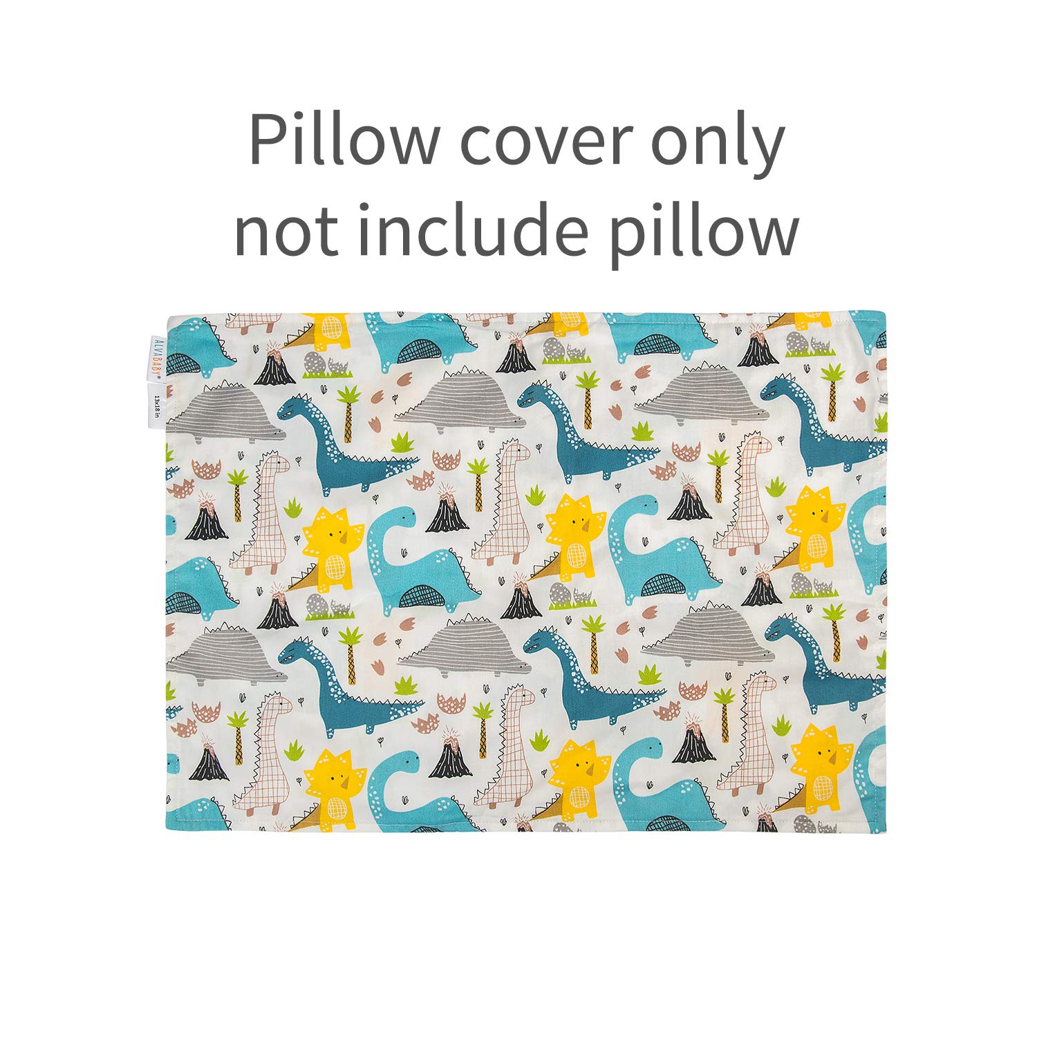 ALVABABY Toddler Pillowcases 2 Pack Organic Cotton Kids Pillow Cover Fit 13"x 18" or 12"x16"